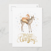 キツネディアウィンタースノーメリークリスマス シーズンポストカード (正面/裏面)