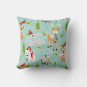 キツネディアベアバードノーディックメリークリスマスウッドアート クッション (正面)