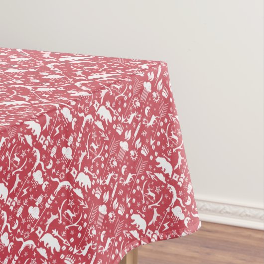 キツネディアベアパターンコテージ狩りロッジ テーブルクロス (インサイチュ)