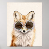 キツネデイジーサングラスウッドランド子供部屋 ポスター (正面)