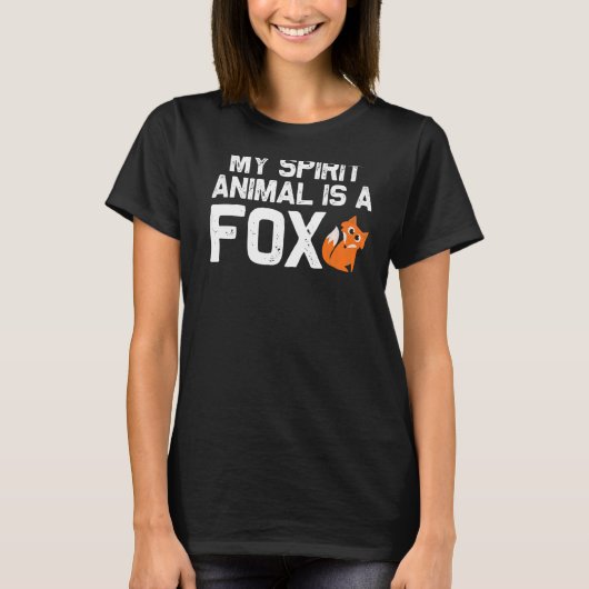 キツネデザイン女男性へ性キツネ野生動物 Tシャツ (正面)