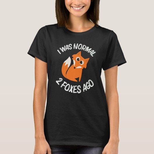 キツネデザイン女男性へ性キツネ野生動物 Tシャツ (正面)