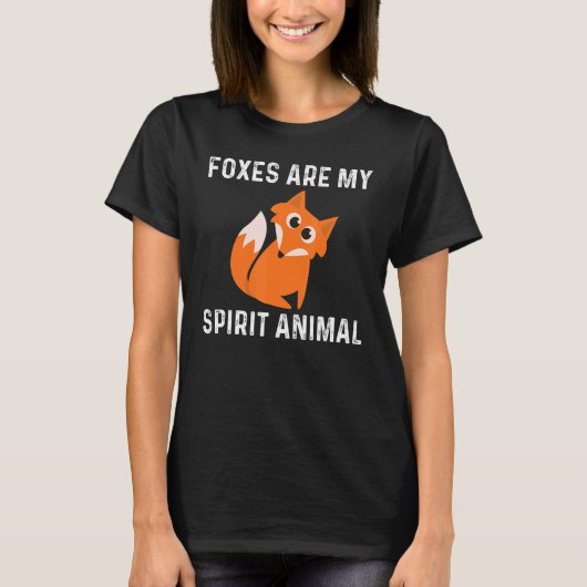 キツネデザイン男性へ女性キツネ動物野生動物2 Tシャツ (正面)