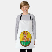 キツネトランプのポーカートランプのポーカーチップ エプロン (着用した状態)