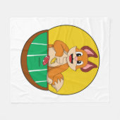 キツネトランプのポーカートランプのポーカーチップ フリースブランケット (正面(横))