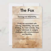 キツネトーテムスピリットアニマル意味カード シーズンカード (裏面)
