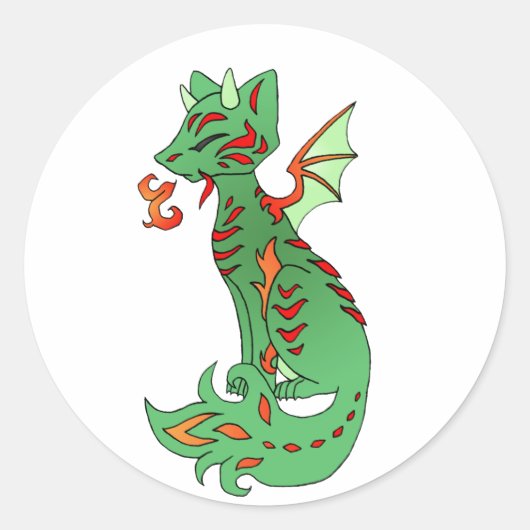 キツネドラゴン ラウンドシール (正面)
