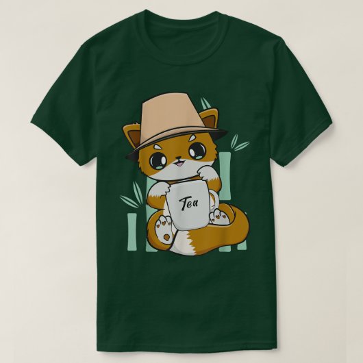 キツネドリンクバブルティーミルクとBoba Tシャツ (デザイン正面)