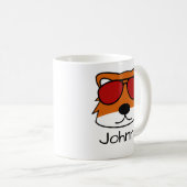 キツネドードル顔 パーソナライズされた コーヒーマグカップ (正面右)