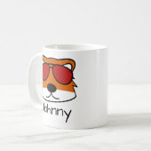 キツネドードル顔 パーソナライズされた コーヒーマグカップ (正面左)