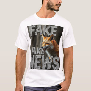 キツネニュースフェイクカマラカスタムユおもしろいーモア Tシャツ