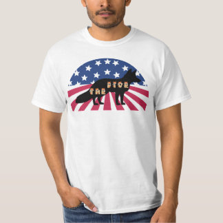 キツネニュース五キツネとアメリカ国旗 Tシャツ