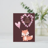 キツネハッピーバースデーフォックスポストカード ポストカード (スタンド正面)