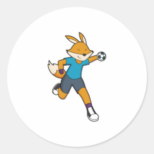 キツネハンドボール選手ハンドボール ラウンドシール
