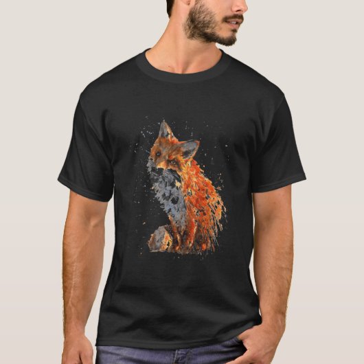 キツネハンド色彩の鮮やかキツネ Tシャツ (正面)