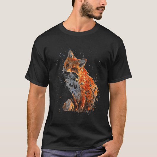 キツネハンド色彩の鮮やかキツネ Tシャツ (正面)