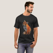キツネハンド色彩の鮮やかキツネ Tシャツ (正面フル)