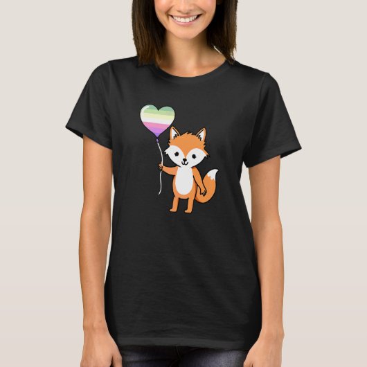 キツネハートバルーンゲンダーフェ Tシャツ (正面)