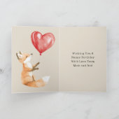 キツネハートバルーン誕生日 カード (内部)