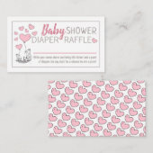 キツネハートベビーシャワーおむつラッフル エンクロージャーカード (正面/裏面)