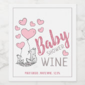 キツネハートベビーシャワーワインラベル ワインラベル (シングルラベル)