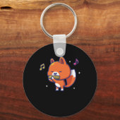 キツネハーモニカ楽器ブルースミュージックサウンドギフト キーホルダー (正面)