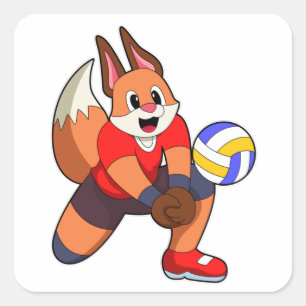キツネバレーボールスポーツ スクエアシール