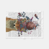 キツネバードキーパーとアーティチョーク フリースブランケット (正面(横))