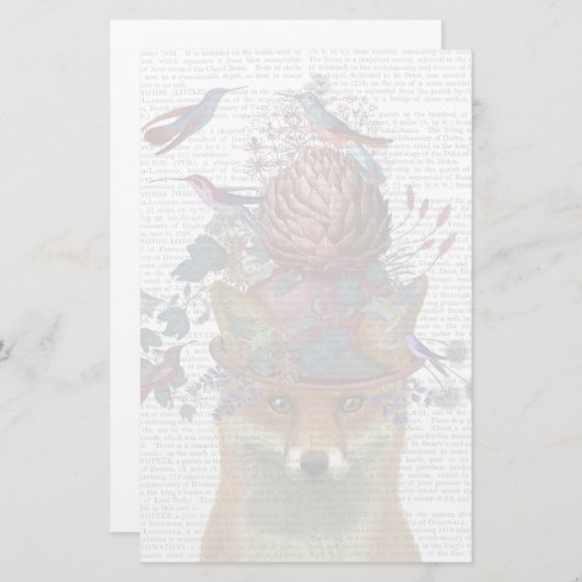 キツネバードキーパー(アーティチョーク付) 便箋 (正面/裏面)