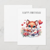キツネパイロット お誕生日おめでとう (正面/裏面)