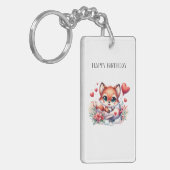 キツネパイロット お誕生日おめでとう キーホルダー (正面左)