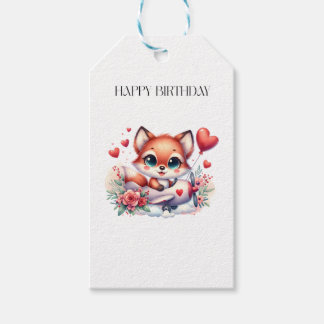 キツネパイロット お誕生日おめでとう ギフトタグ