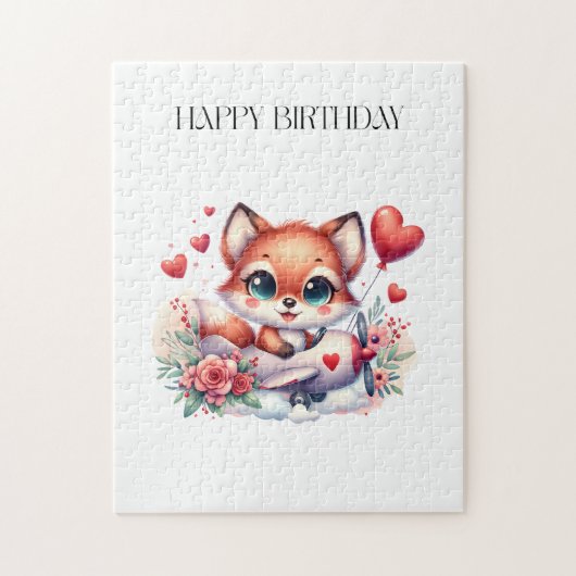 キツネパイロット お誕生日おめでとう ジグソーパズル (縦)