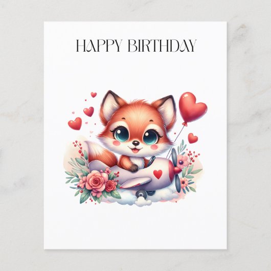 キツネパイロット お誕生日おめでとう チラシ (正面)