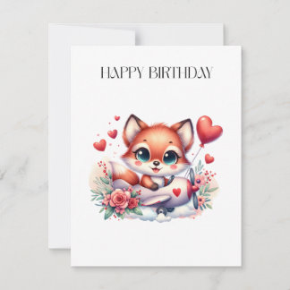 キツネパイロット お誕生日おめでとう 招待状