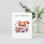 キツネパイロット お誕生日おめでとう 招待状 (スタンド正面)