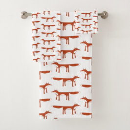 キツネパターン バスタオルセット