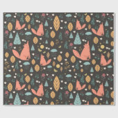 キツネパターン ラッピングペーパー (フラット)