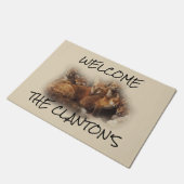 キツネパーソナライズされたファミリー ドアマット (アングル)