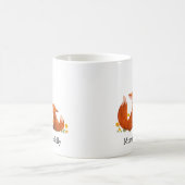 キツネパーソナライズされたママ&ソンマグ – 名前をカスタムする コーヒーマグカップ (中央)