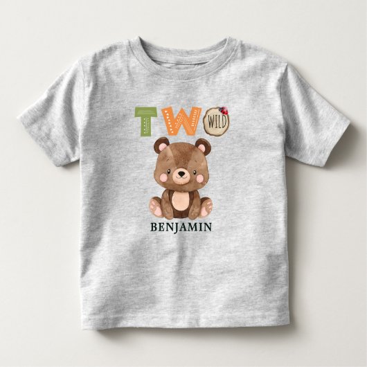 キツネパーソナライズされた2のワイルドウッドランド2歳の誕生日 トドラーTシャツ (正面)