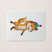 キツネパーティーとパーティー帽子 ジグソーパズル (横)