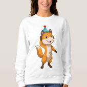 キツネパーティーとパーティー帽子 スウェットシャツ (正面)