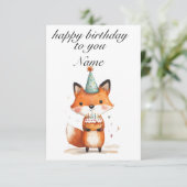 キツネパーティーの誕生日カード 招待状 (スタンド正面)