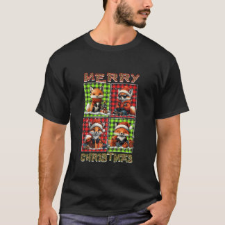 キツネヒョウ水牛の格子動物の恋人メリーChri Tシャツ