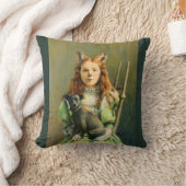 キツネビクトリアンガールスロークッション クッション (ブランケット)