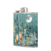 キツネファミリーの森の満月の雪 フラスク (左)