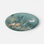 キツネファミリーインフォレストフルムーンスノーフォールホリデー ペーパープレート (アングル)