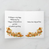 キツネファミリーパンプキンズハッピーサンクスギビング カード (内部)