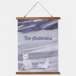 キツネファミリーパーソナライズされたタペストリー 吊り下げ型タペストリー